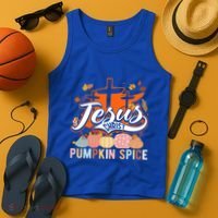 Jesus Christ Pumpkin Spice Thanksgiving Fall Christian Funny Gift Tank Top thumb 4