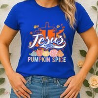 Jesus Christ Pumpkin Spice Thanksgiving Fall Christian Funny Gift Women's T-Shirt thumb 2