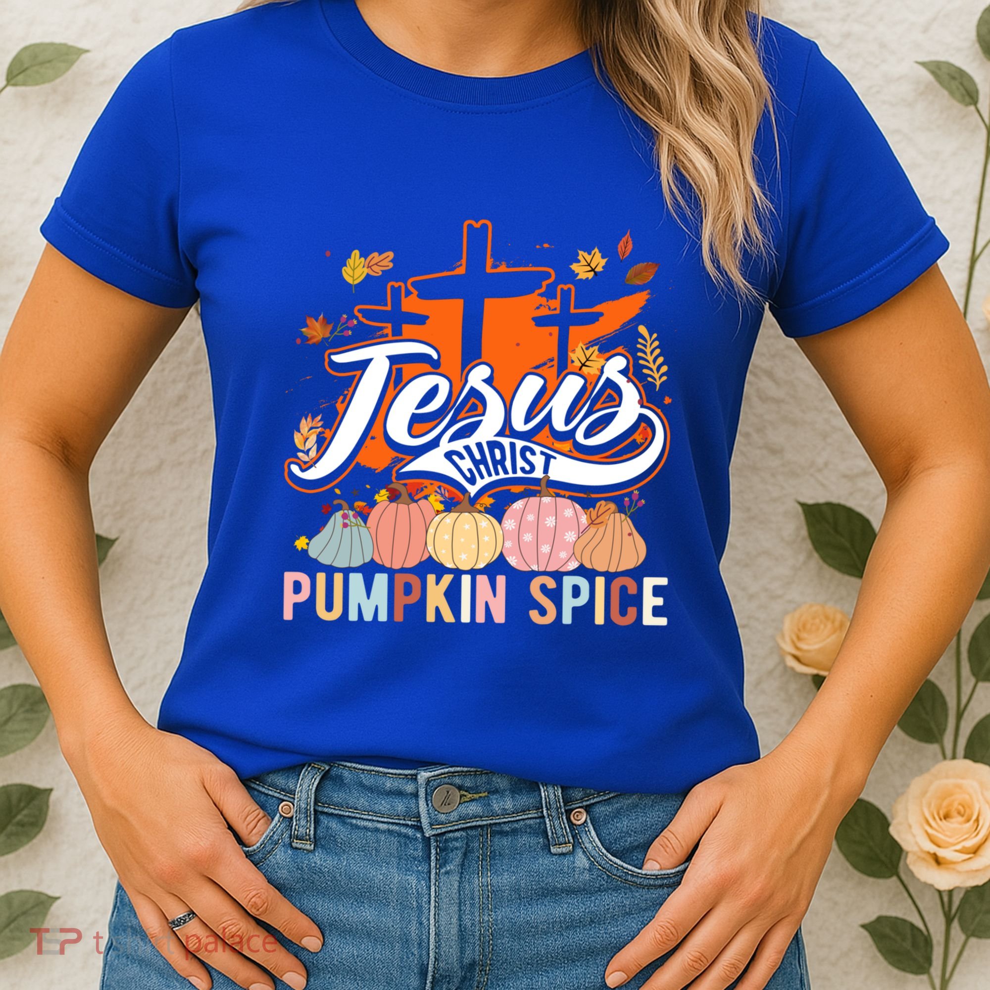 Jesus Christ Pumpkin Spice Thanksgiving Fall Christian Funny Gift Women's T-Shirt