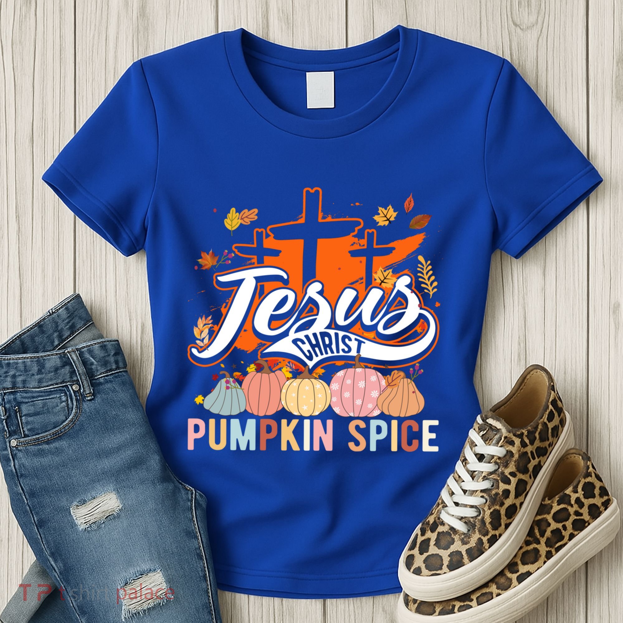 Jesus Christ Pumpkin Spice Thanksgiving Fall Christian Funny Gift Women's T-Shirt