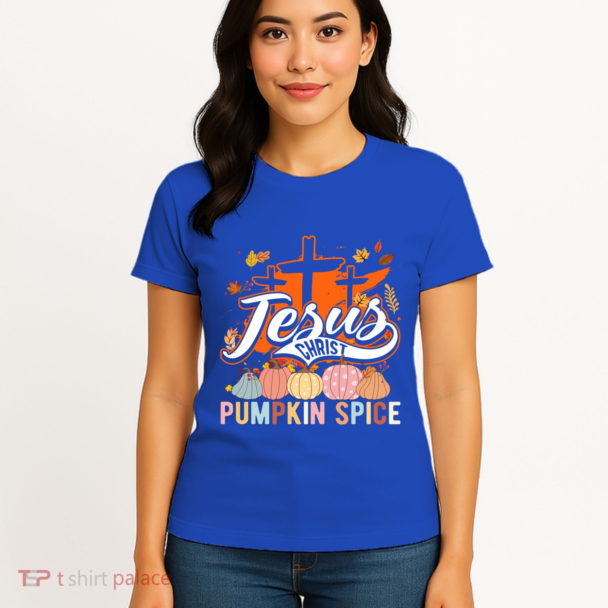 Jesus Christ Pumpkin Spice Thanksgiving Fall Christian Funny Gift Women's T-Shirt