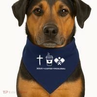 Jesus Coffee Pickleball USA-Made Doggie Bandana thumb 1