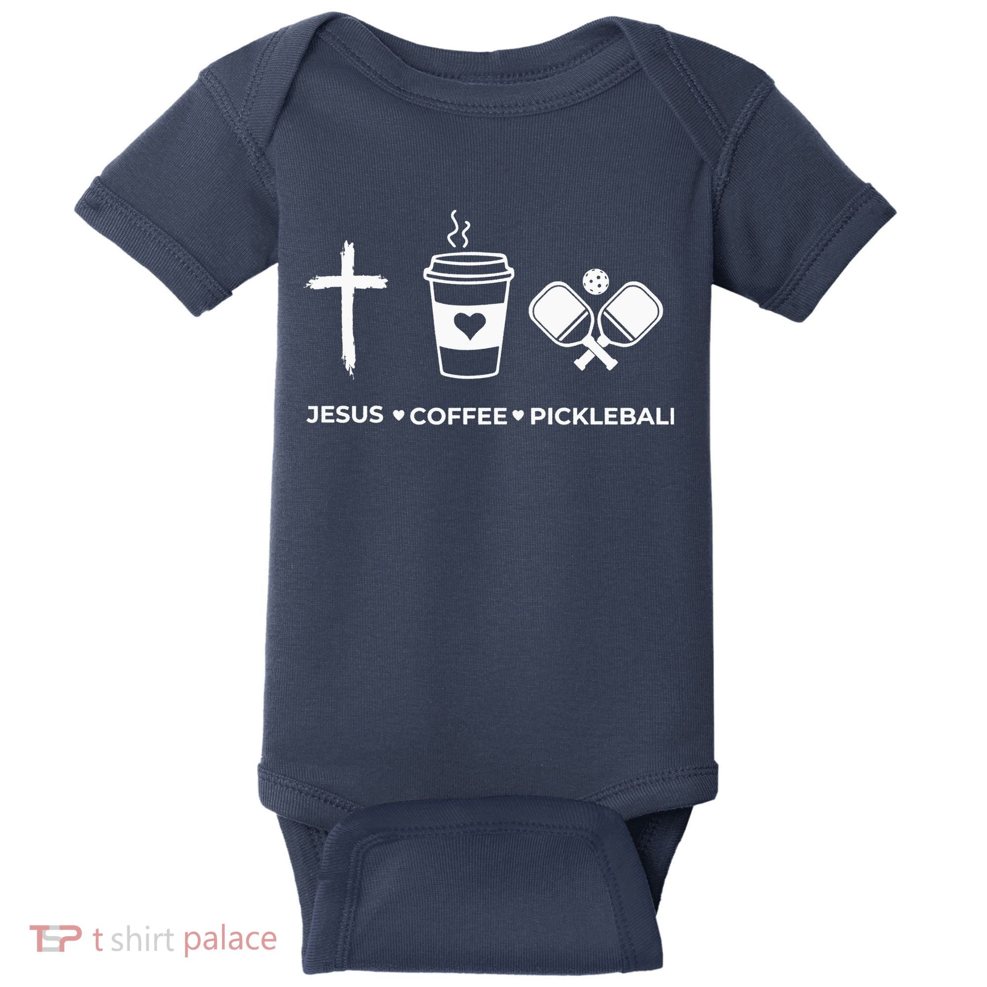 Jesus Coffee Pickleball Baby Bodysuit