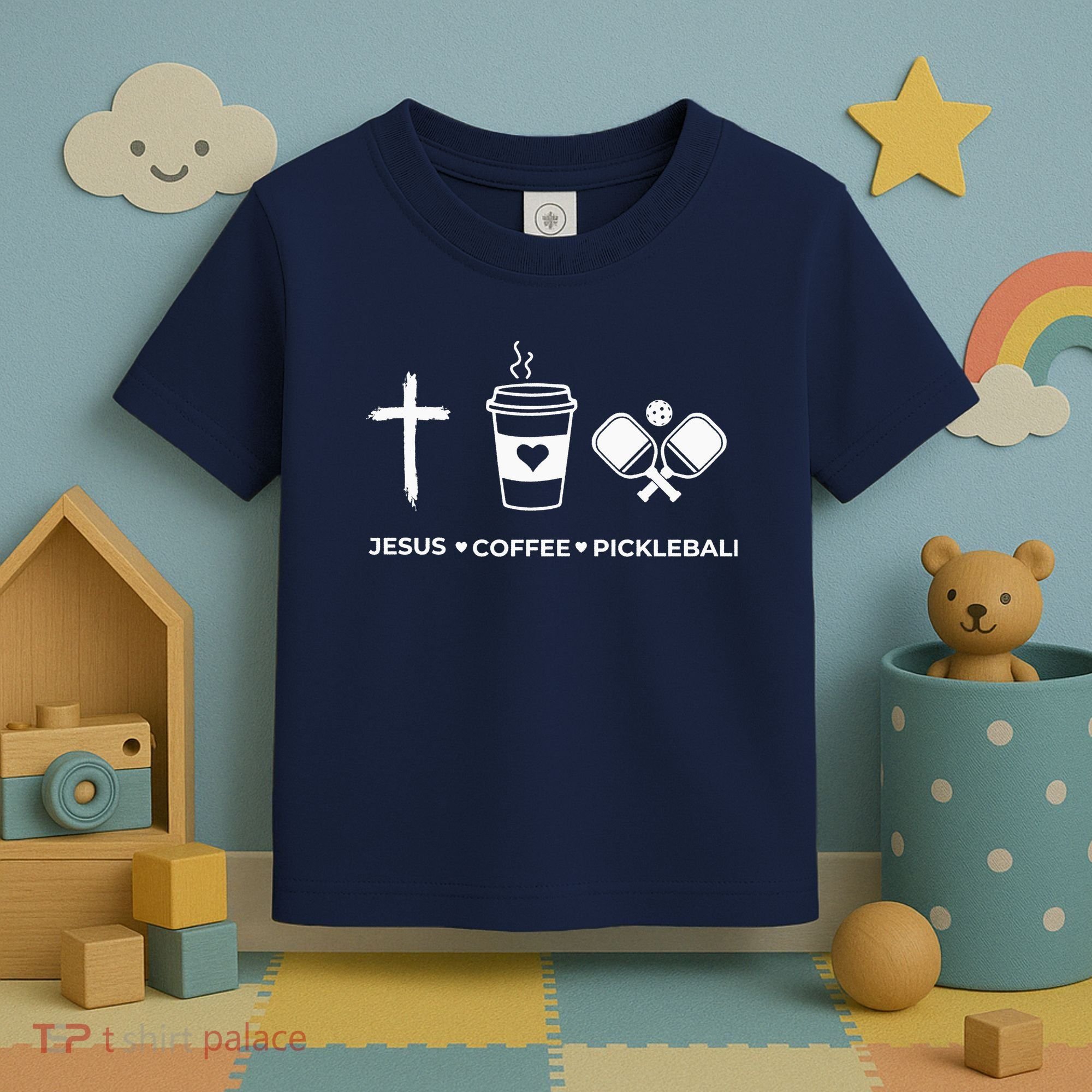 Jesus Coffee Pickleball Toddler T-Shirt