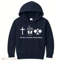 Jesus Coffee Pickleball Kids Hoodie thumb 0