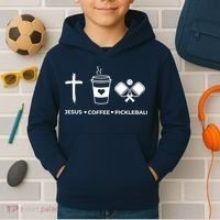 Jesus Coffee Pickleball Kids Hoodie thumb 2