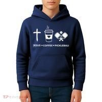 Jesus Coffee Pickleball Kids Hoodie thumb 4
