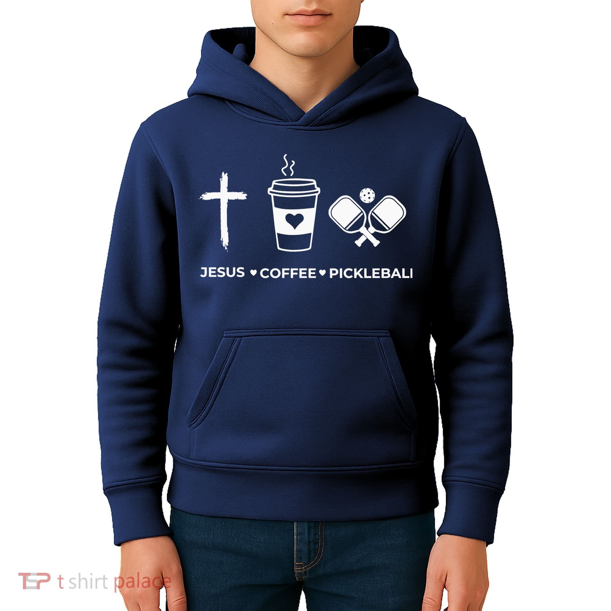 Jesus Coffee Pickleball Kids Hoodie