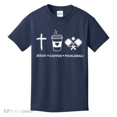 Jesus Coffee Pickleball Kids T-Shirt
