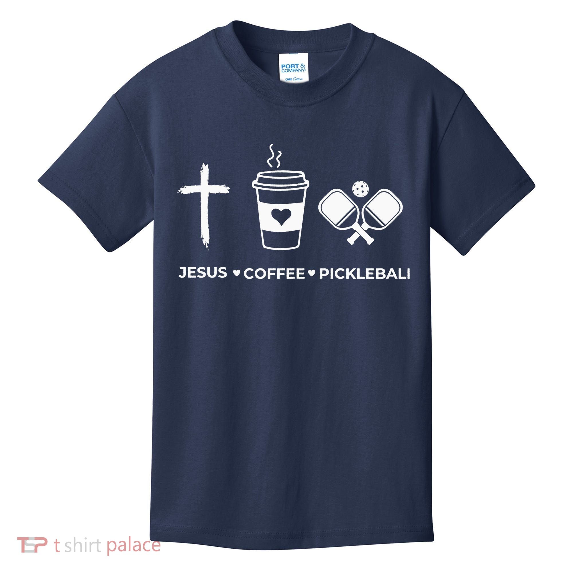 Jesus Coffee Pickleball Kids T-Shirt