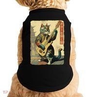 Japanese Cat Princess Playing The Electric Guitar Japanese Samurai Guitar Player Doggie Tank thumb 0