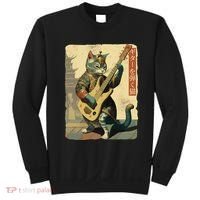 Japanese Cat Princess Playing The Electric Guitar Japanese Samurai Guitar Player Sweatshirt thumb 0