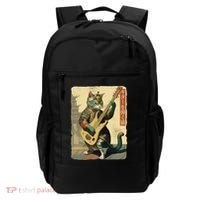 Japanese Cat Princess Playing The Electric Guitar Japanese Samurai Guitar Player Backpack thumb 0