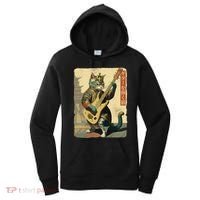 Japanese Cat Princess Playing The Electric Guitar Japanese Samurai Guitar Player Women's Hoodie thumb 0
