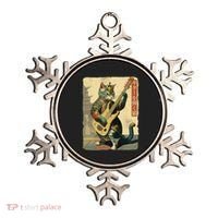 Japanese Cat Princess Playing The Electric Guitar Japanese Samurai Guitar Player Ornament thumb 0