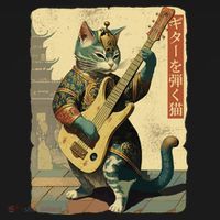 Japanese Cat Princess Playing The Electric Guitar Japanese Samurai Guitar Player Baby Bodysuit thumb 2