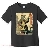 Japanese Cat Princess Playing The Electric Guitar Japanese Samurai Guitar Player Toddler T-Shirt thumb 0
