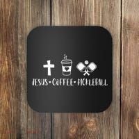 Jesus Coffee Picklenall Funny Christian Pickleball Lovers Coaster thumb 0
