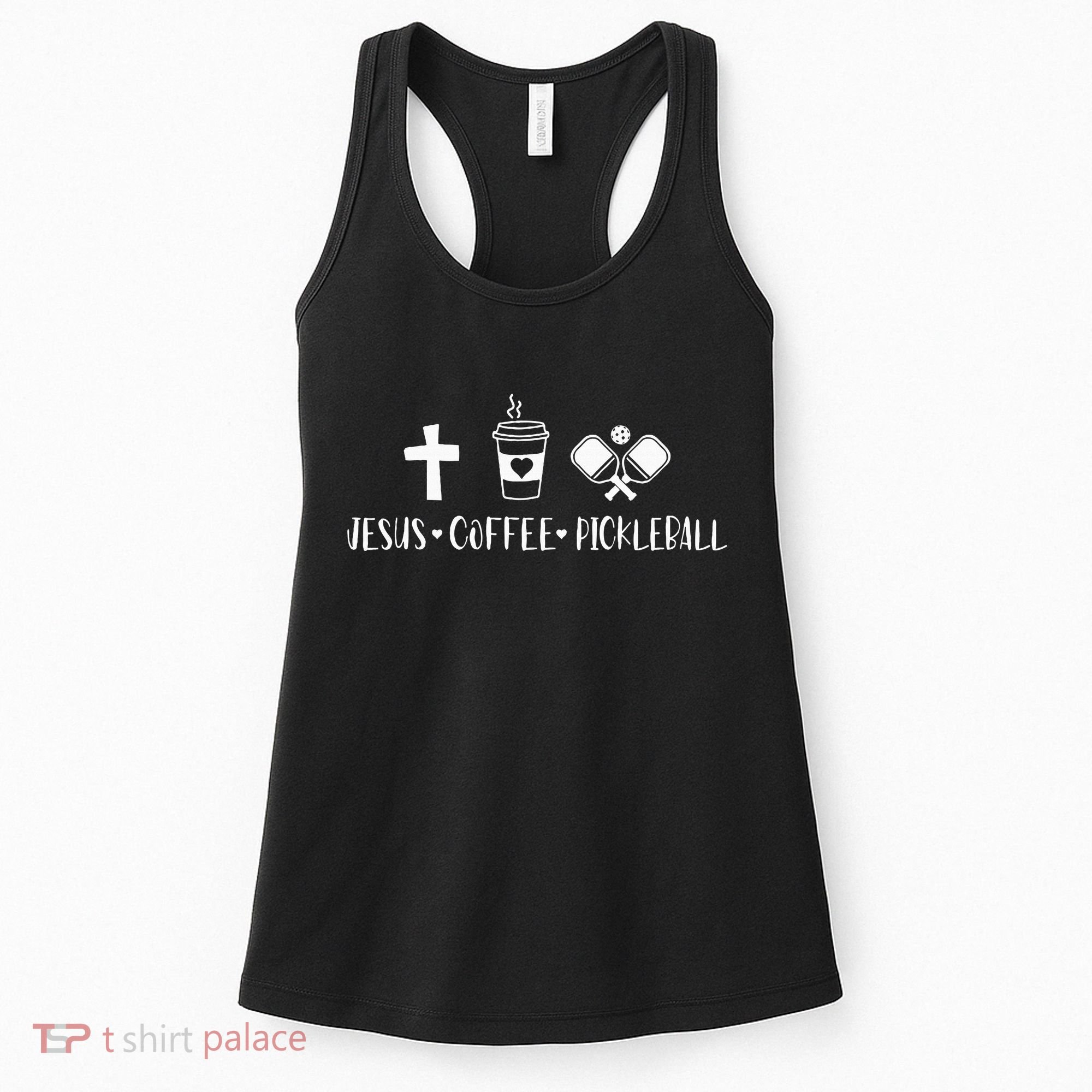 Jesus Coffee Picklenall Funny Christian Pickleball Lovers Women's Tank Top