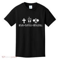 Jesus Coffee Picklenall Funny Christian Pickleball Lovers Kids T-Shirt thumb 0