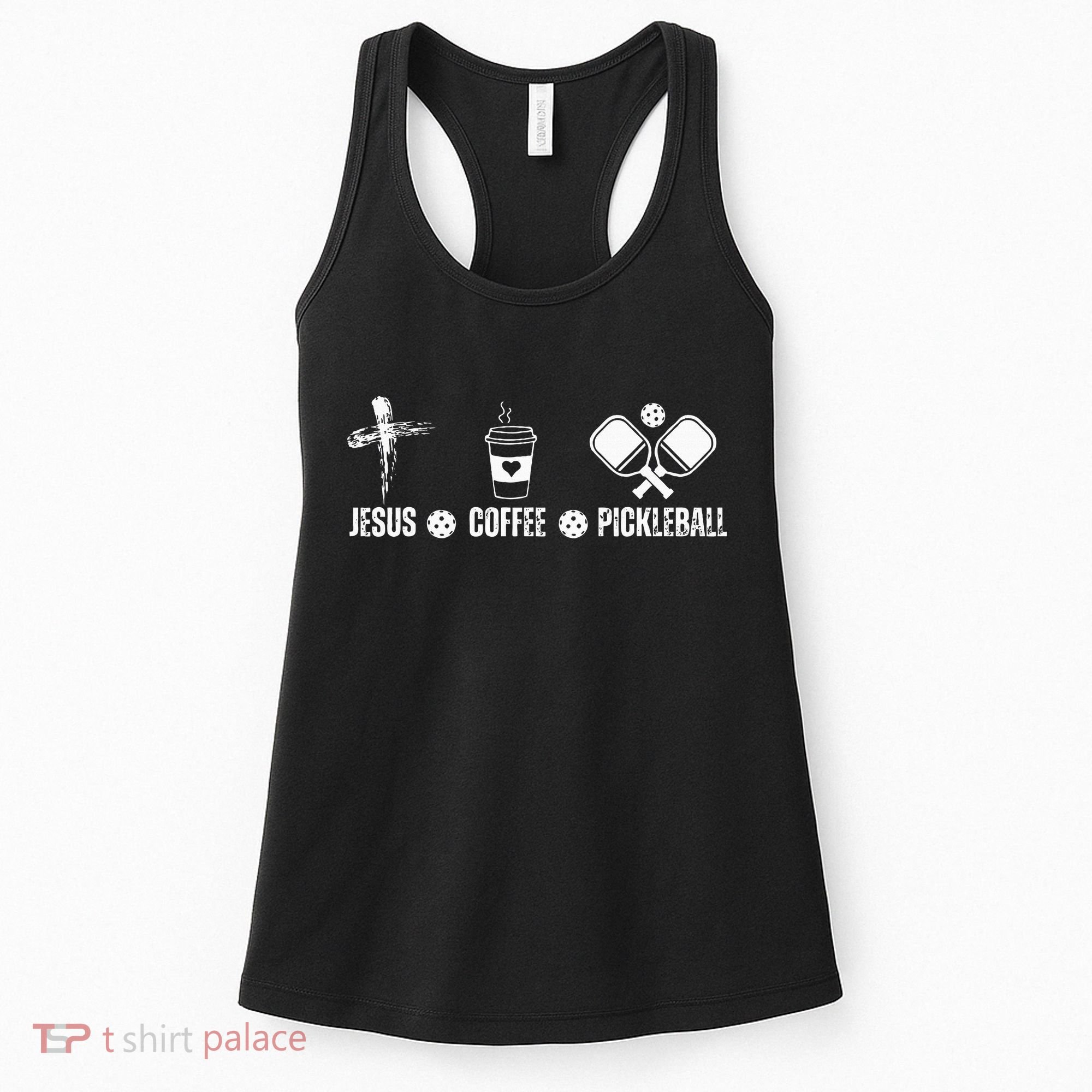 Jesus Coffee Pickleball Funny Christian Pickleball Lovers Women's Tank Top
