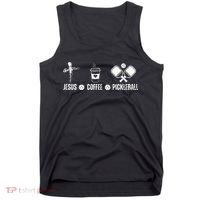 Jesus Coffee Pickleball Funny Christian Pickleball Lovers Tank Top thumb 0