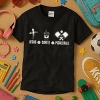 Jesus Coffee Pickleball Funny Christian Pickleball Lovers Kids T-Shirt thumb 3