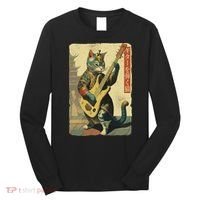 Japanese Cat Princess Playing The Electric Guitar Long Sleeve Shirt thumb 0