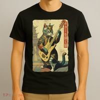 Japanese Cat Princess Playing The Electric Guitar T-Shirt thumb 3