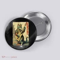 Japanese Cat Princess Playing The Electric Guitar Button thumb 0