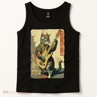Japanese Cat Princess Playing The Electric Guitar Tank Top thumb 2