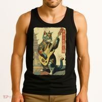 Japanese Cat Princess Playing The Electric Guitar Tank Top thumb 3