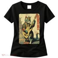 Japanese Cat Princess Playing The Electric Guitar Women's T-Shirt thumb 0
