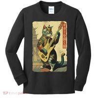 Japanese Cat Princess Playing The Electric Guitar Kids Long Sleeve Shirt thumb 0