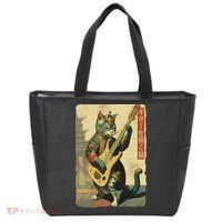Japanese Cat Princess Playing The Electric Guitar Tote Bag thumb 0