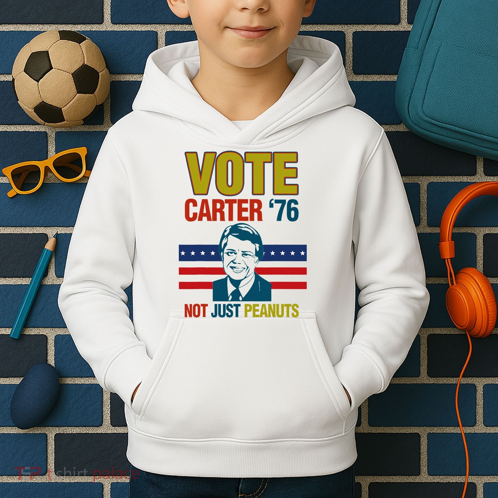 Jimmy Carter Quote Slogan Nuts 1976 President Kids Hoodie