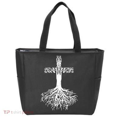 Jesus Cross Roots Tote Bag