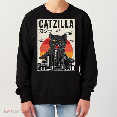 Japanese Catzilla Retro Anime Cat Women's Sweatshirt