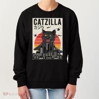 Japanese Catzilla Retro Anime Cat Women's Sweatshirt thumb 0