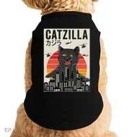 Japanese Catzilla Retro Anime Cat Doggie Tank thumb 0