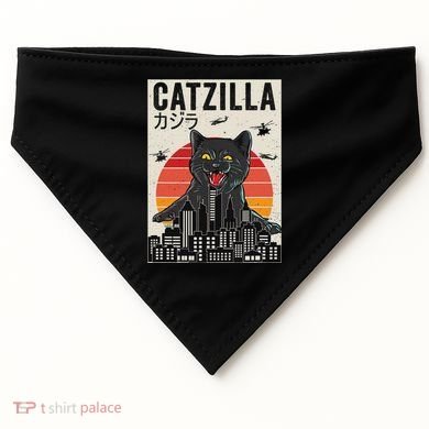 Japanese Catzilla Retro Anime Cat USA-Made Doggie Bandana