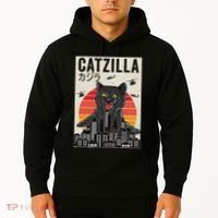 Japanese Catzilla Retro Anime Cat Hoodie thumb 2