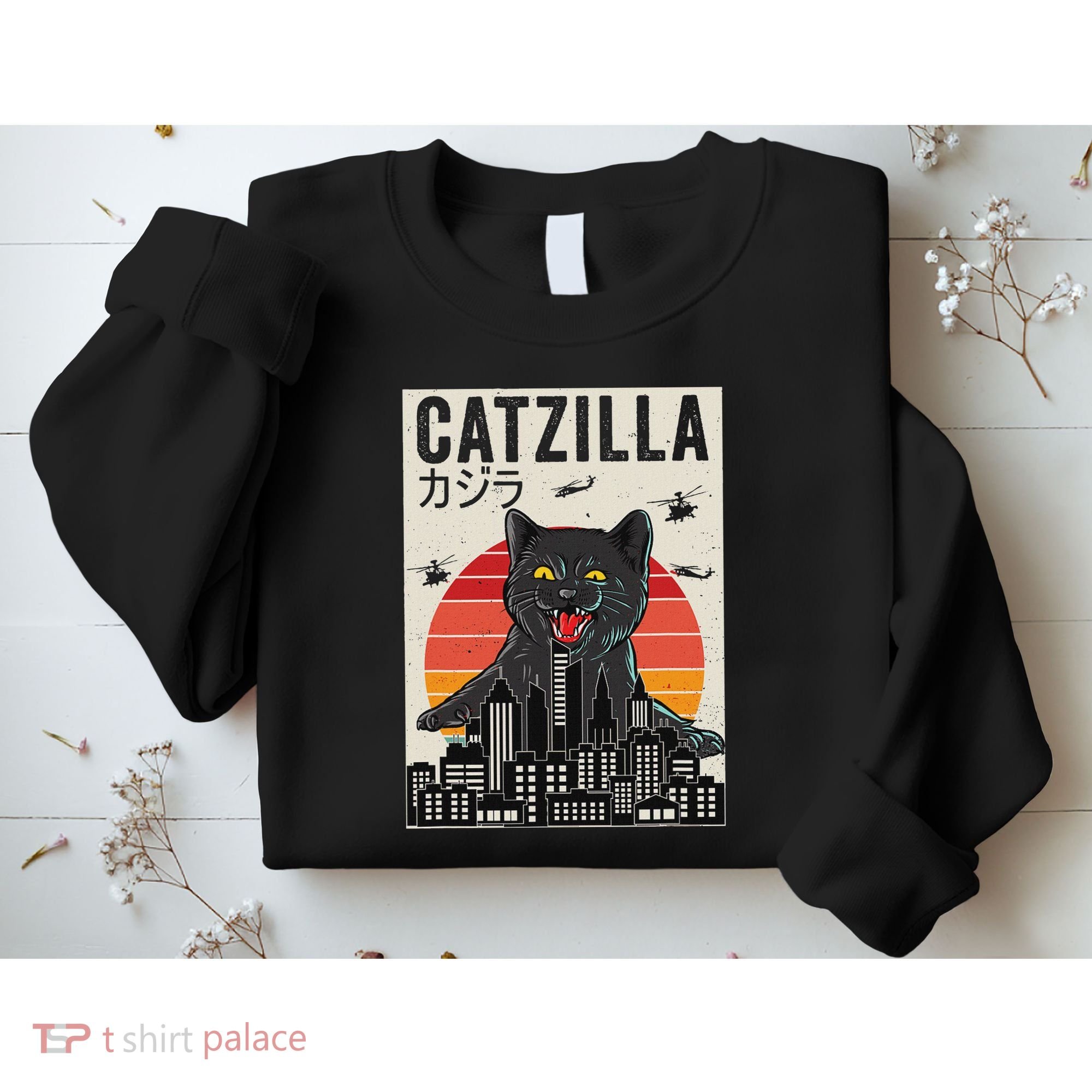 Japanese Catzilla Retro Anime Cat Sweatshirt