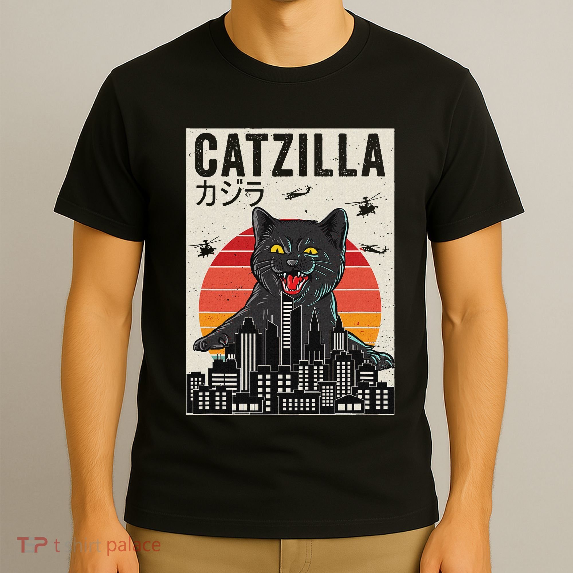 Japanese Catzilla Retro Anime Cat T-Shirt