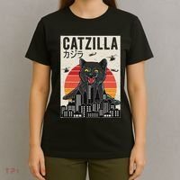 Japanese Catzilla Retro Anime Cat T-Shirt thumb 4