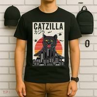 Japanese Catzilla Retro Anime Cat T-Shirt thumb 6