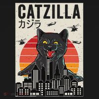 Japanese Catzilla Retro Anime Cat Backpack thumb 2