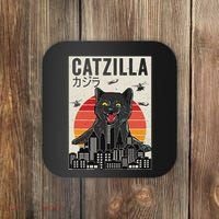 Japanese Catzilla Retro Anime Cat Coaster thumb 0