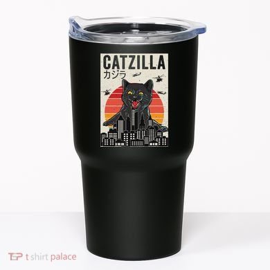 Japanese Catzilla Retro Anime Cat Tumbler