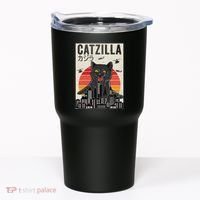 Japanese Catzilla Retro Anime Cat Tumbler thumb 0